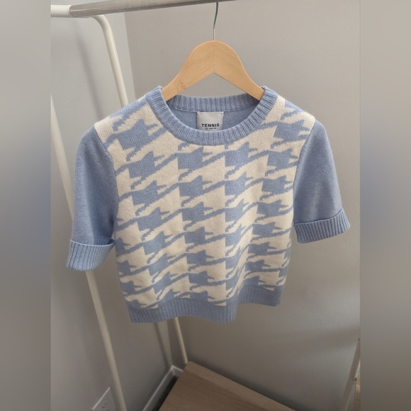 Tennis LA Sweaters - Tennis LA Cashmere Houndstooth Sweater